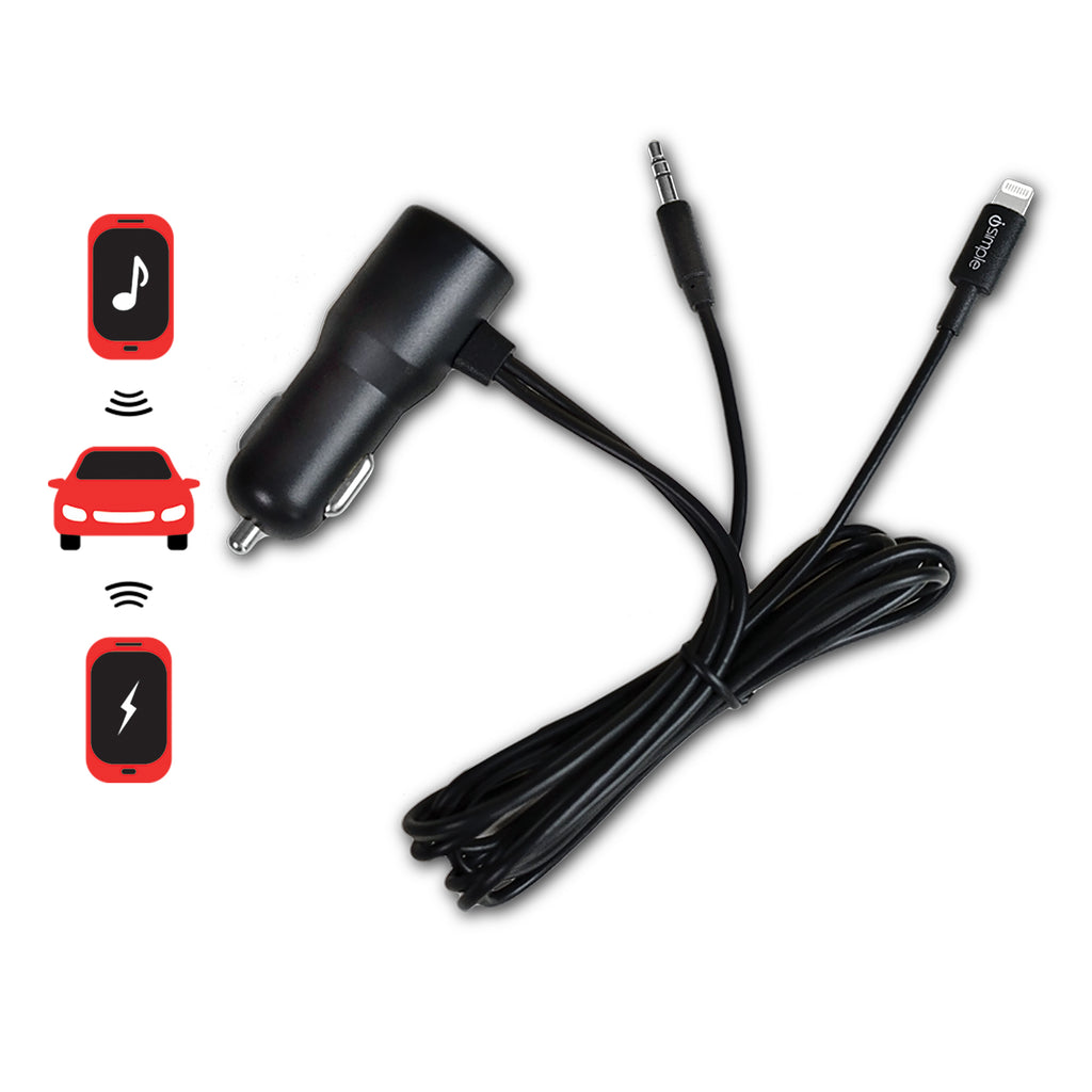 cigarette charger aux RCA RFMT10Z 3.5mm Input FM Transmitter Lighter Adapter for Portable Music Players : Electronics C devices via the QC/PD 3.0 Vehicle Charging and Streaming Cable
