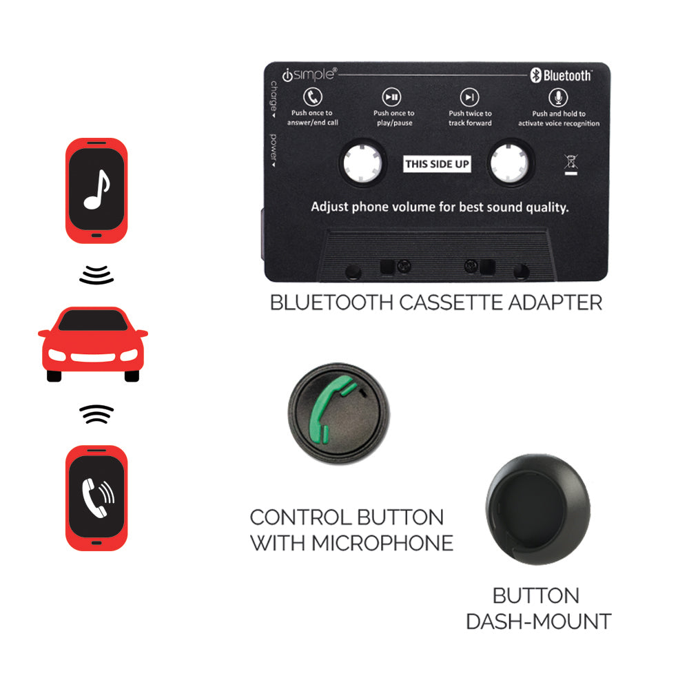 Bluetooth Cassette Adapter For Car, Universal Wireless Bluetooth