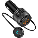 Bluetooth FM Transmitter for Music Streaming, Charging, USB Drive and Hands-Free Calls Through Your Car’s 12V Socket
