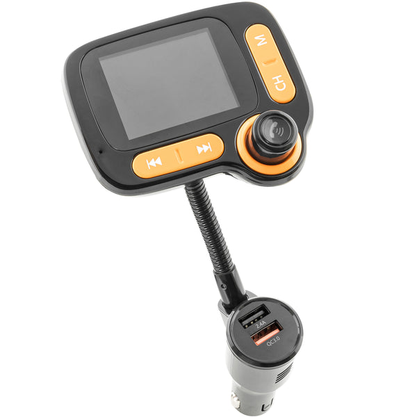 Vehicle Bluetooth 5.0 FM Transmitter with Built-In Equalizer for Music Streaming, Charging and Hands-Free Calling