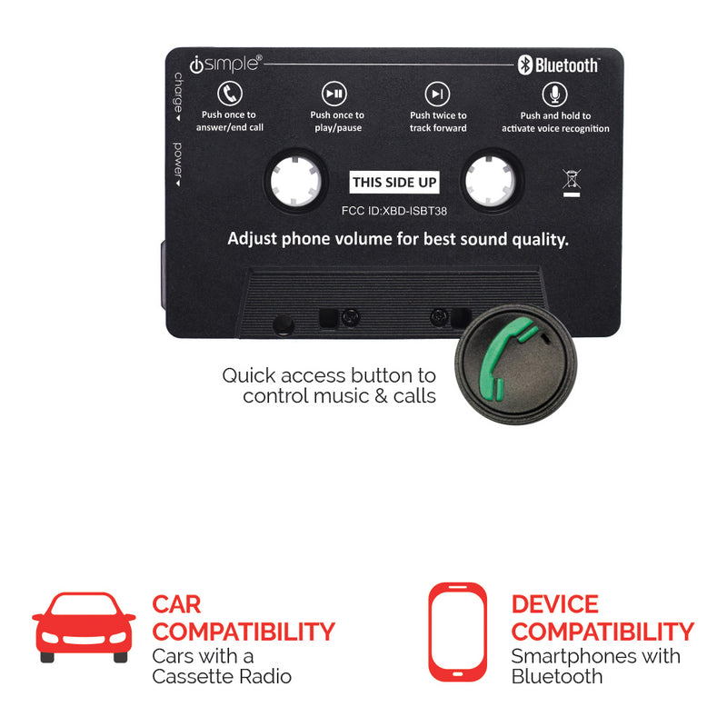 Wireless Cassette Adapter, Car Bluetooth Cassette Player, Stereo